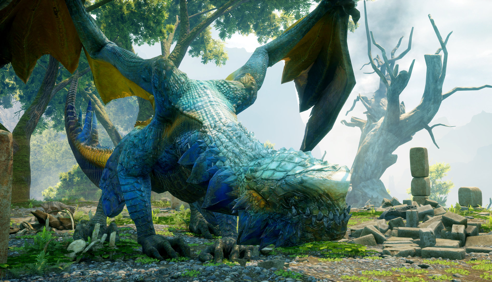 Screenshot from Dragon Age - Inquisition showing a fantasy landscape